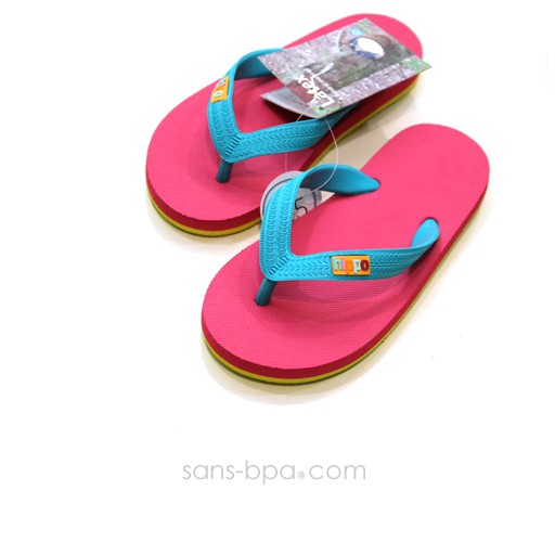 Tongs naturelles Kids PINK LIME Tongs naturelles Kids PINK LIME