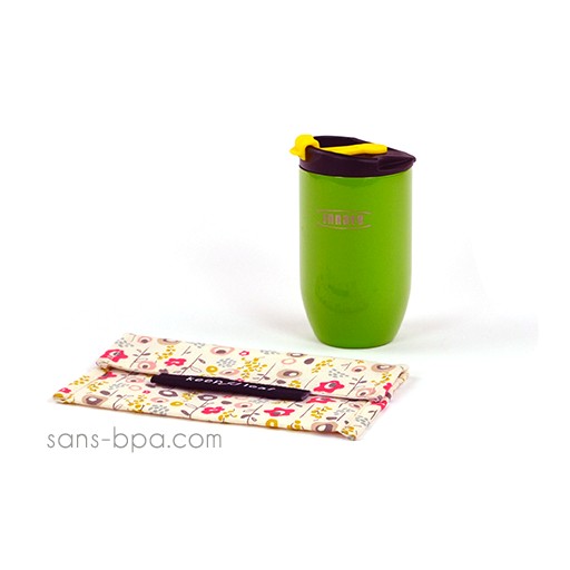 Pack Tasse isolée 240ml Doppio Vert brillant + Pochette mini Bloom Pack Tasse isolée 240ml Doppio Vert brillant + Pochette mini Bloom