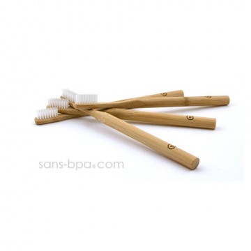 Lot 4 Brosses à dents bambou - Poils médium - Jolie Ronde