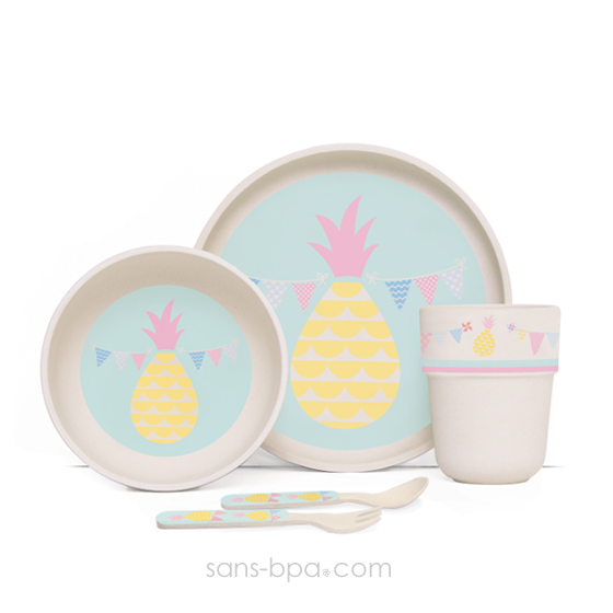 Set vaisselle biodégradable - Ananas