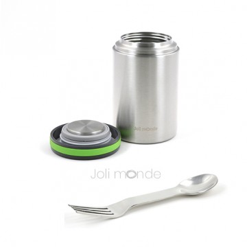Pack repas isotherme Au P'tit repas isotherme 600 + couverts In Steel - Joli Monde