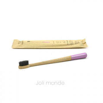 Brosse à dents bambou - RONDOCOLOR - Rose sauvage - JOLI MONDE