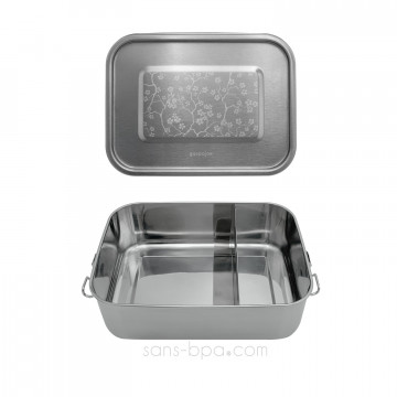 Lunchbox 1200ml inox étanche à compartiments - CERISIER - GASPAJOE