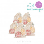 Lot 5 sacs à fruits filet SMALL