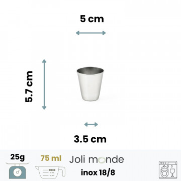 La Mini timbale inox 75 ml - JOLI COEUR - JOLI MONDE