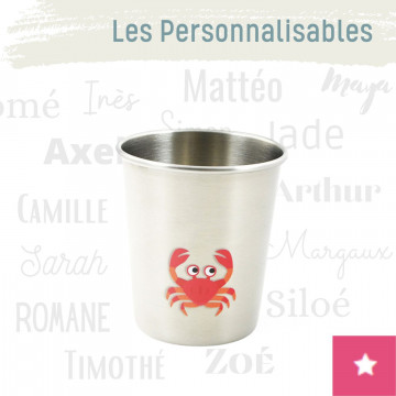 La P'tite timbale personnalisable inox 180ml - CRABE- JOLI MONDE