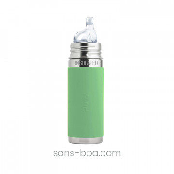 Biberon anti-fuite inox 325 ml - Vert - PURA