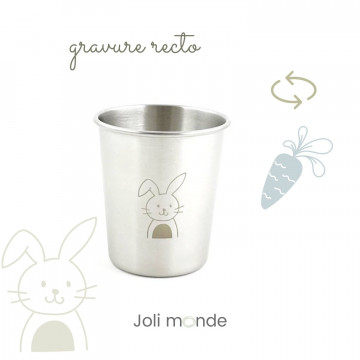 Timbale 180 ml inox gravé TWIST . Lapin & Carotte - JOLI MONDE