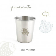 Timbale 180 ml inox gravé TWIST . Poisson & Corail - JOLI MONDE