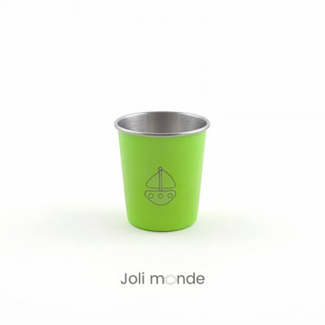 Timbale 180 ml inox coloré . motif gravure BATEAU - JOLI MONDE