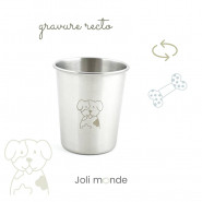 Lot 3 timbales 180 ml inox gravé TWIST . Les P'tits amis . Joli Monde