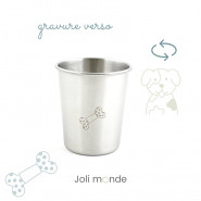 Lot 3 timbales 180 ml inox gravé TWIST . Les P'tits amis . Joli Monde