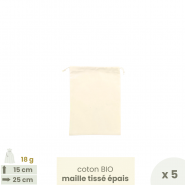 Lot 5 Sacs à vrac Farine & céréales . Small 15 x 25 cm . Joli Monde