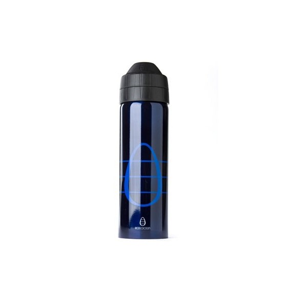 Gourde inox isotherme anti-fuite Cocoon 600 ml - Blue inox - Ecococoon