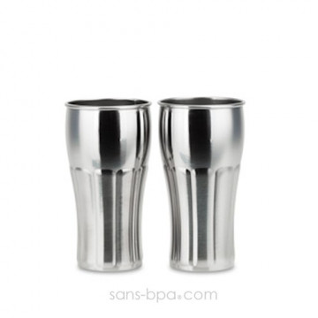  Lot 2 Verres inox SODA 375ml